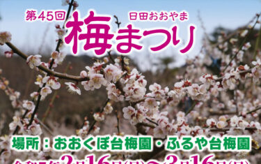 梅の香りに包まれて、春の訪れを感じる『第45回 日田おおやま梅まつり』が開催されます