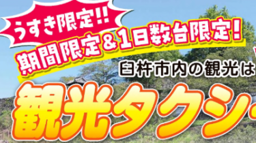 臼杵市で『期間限定＆1日数台限定 観光タクシープラン』が実施されているようです